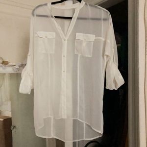 White sheer blouse